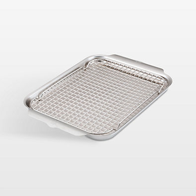 View Hestan OvenBond 2-Piece Stainless Steel Medium Sheet Pan + Cooling Rack Set details