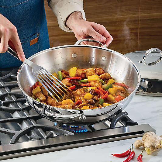 Hestan Probond Luxe 14" Stainless Steel Wok with Lid