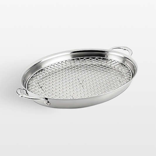 Hestan Provisions Oval Stainless Steel Roasting Pan with Rack