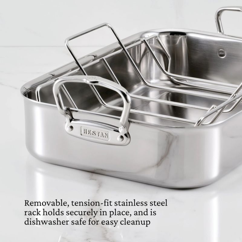 Hestan Provisions Small 14.5" Stainless Steel Roasting Pan with Rack - image 2 of 5