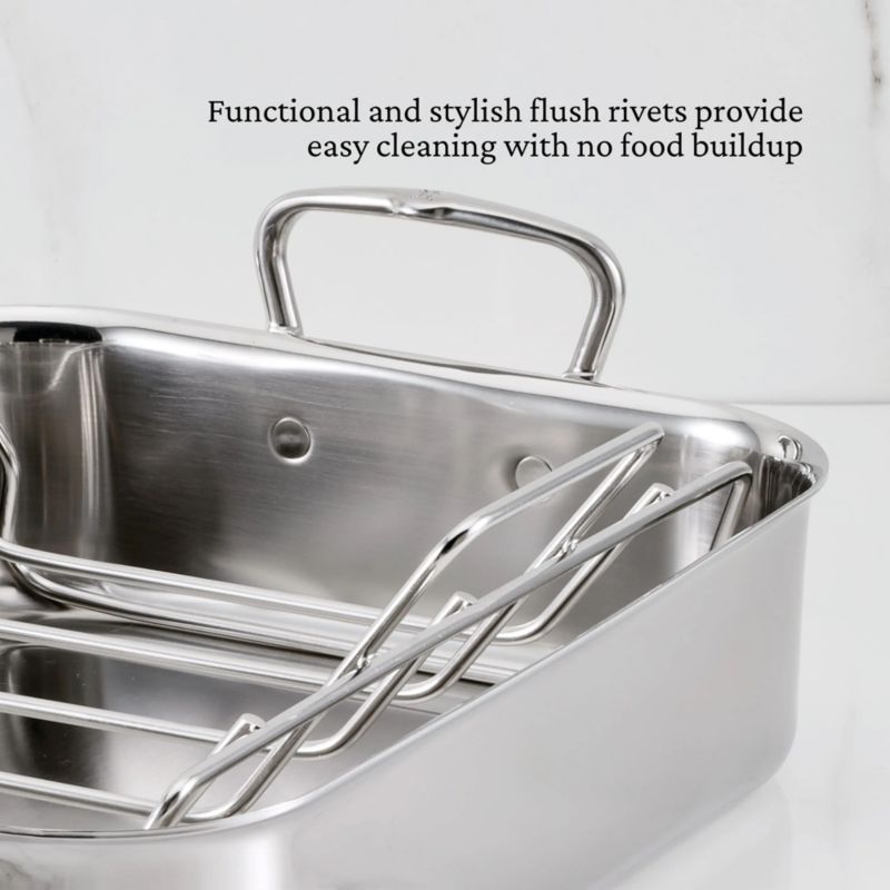 Hestan Provisions Small 14.5" Stainless Steel Roasting Pan with Rack - image 3 of 5
