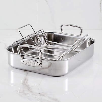 Hestan Provisions Small 14.5" Stainless Steel Roasting Pan with Rack