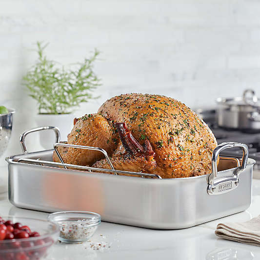 Hestan Provisions Large 17" Stainless Steel Roasting Pan with Rack