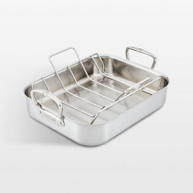 View Hestan Provisions Large 17" Stainless Steel Roasting Pan with Rack details