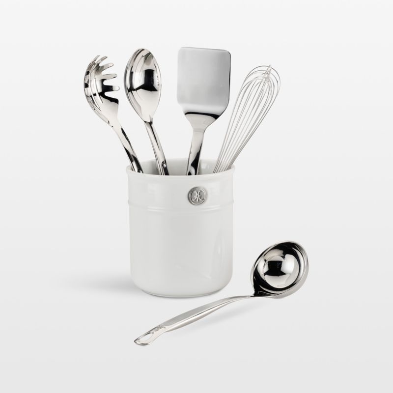Crate & Barrel Beechwood and Stainless Steel Utensils