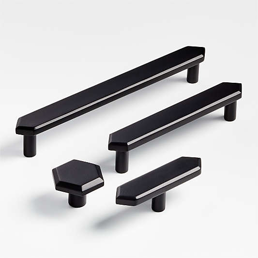 Hex Black Knob and Bar Pulls