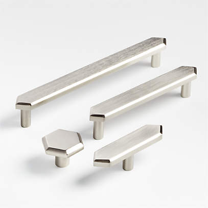 Hex Brushed Nickel And Bar Pulls