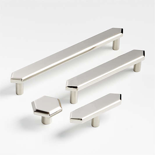 Hex Polished Nickel Knob and Bar Pulls