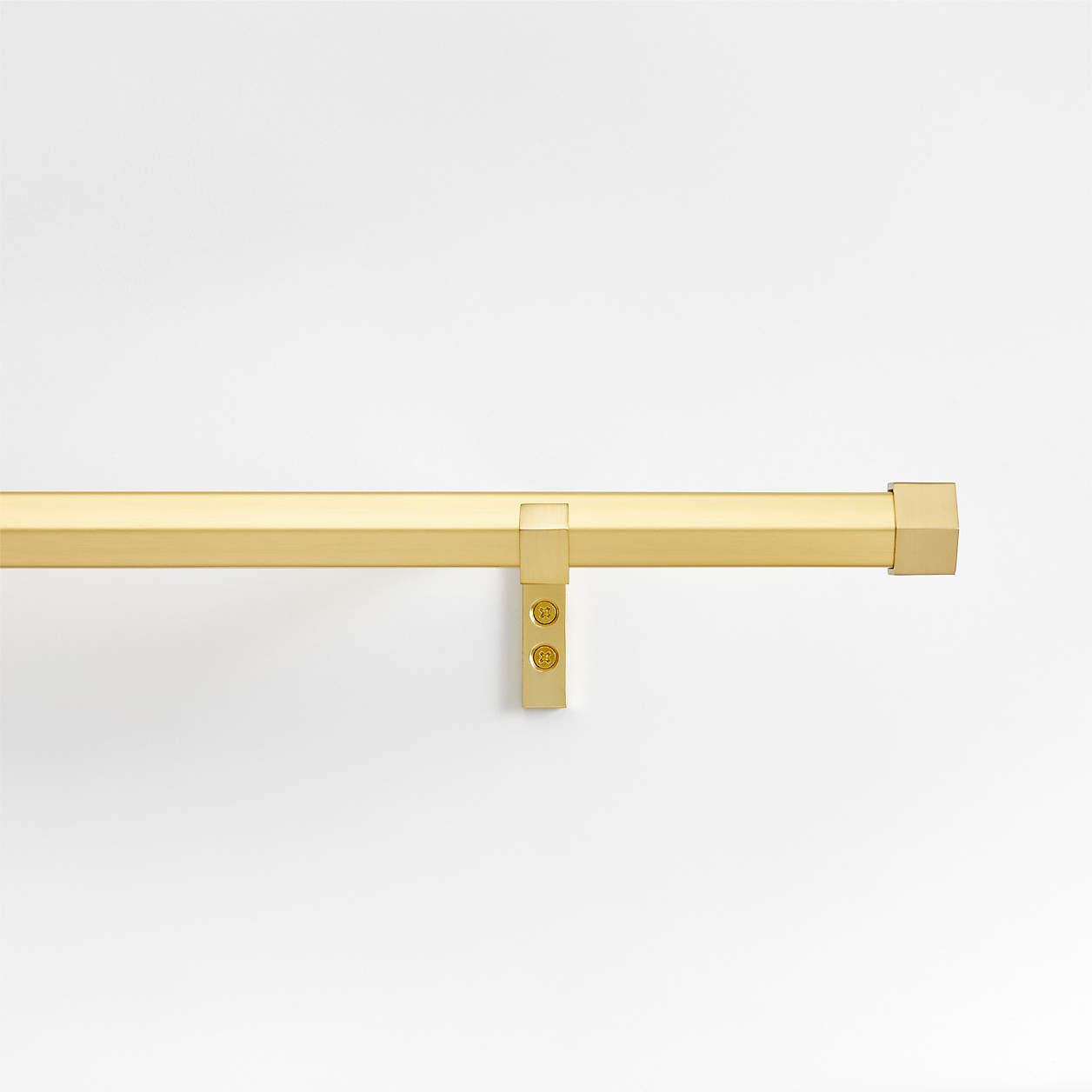 Brass 1" Hexagonal Curtain Rod and End Cap Finials Set 120"170" + Reviews Crate & Barrel