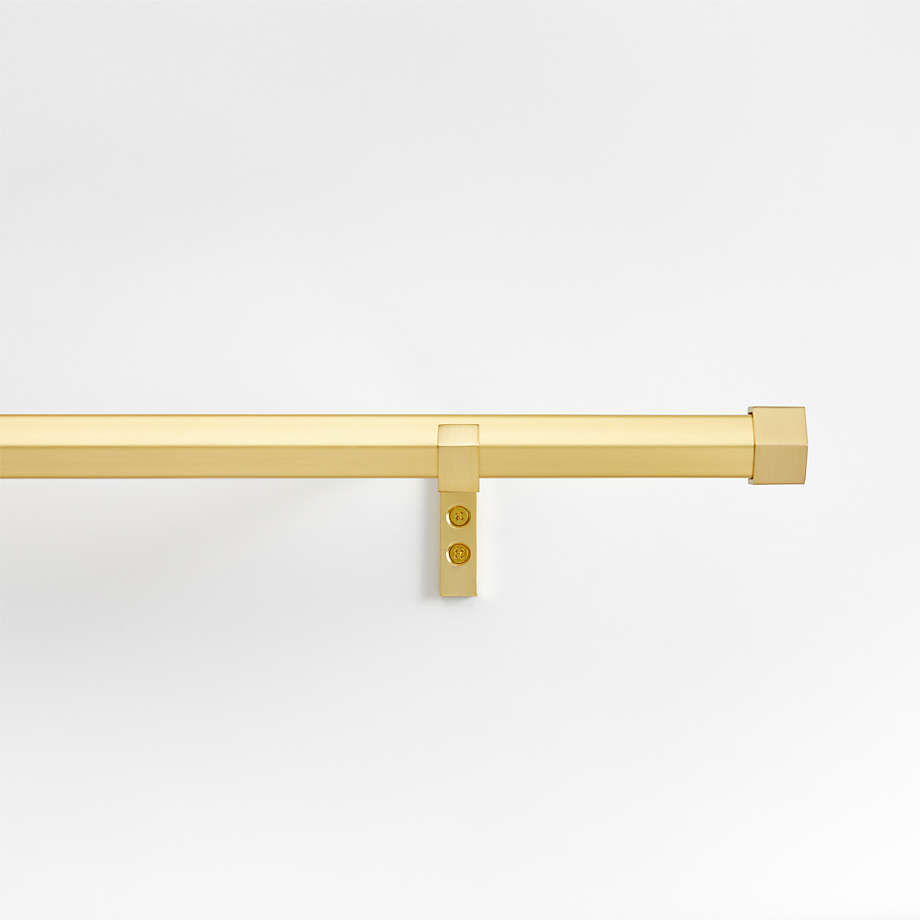 Brass 1" Hexagonal Curtain Rod and End Cap Finials Set 48"88