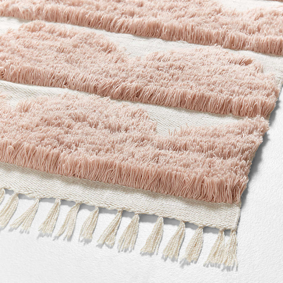Kids Performance Area Rug Hi/Low Scallop Elegant Pink Flatweave Kids Performance Area Rug Swatch ...