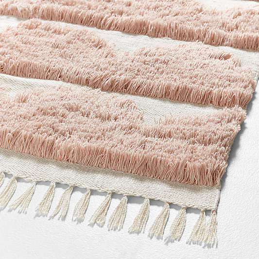 Hi/Low Scallop Elegant Pink Flatweave Kids Performance Area Rug