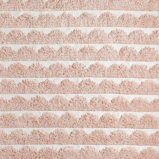 Hi/Low Scallop Pink Flatweave Kids Performance 12"x18" Rug Swatch