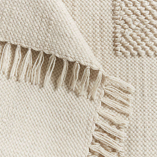 Hi/Low Square Stone Tan Flatweave Kids Performance Area Rug