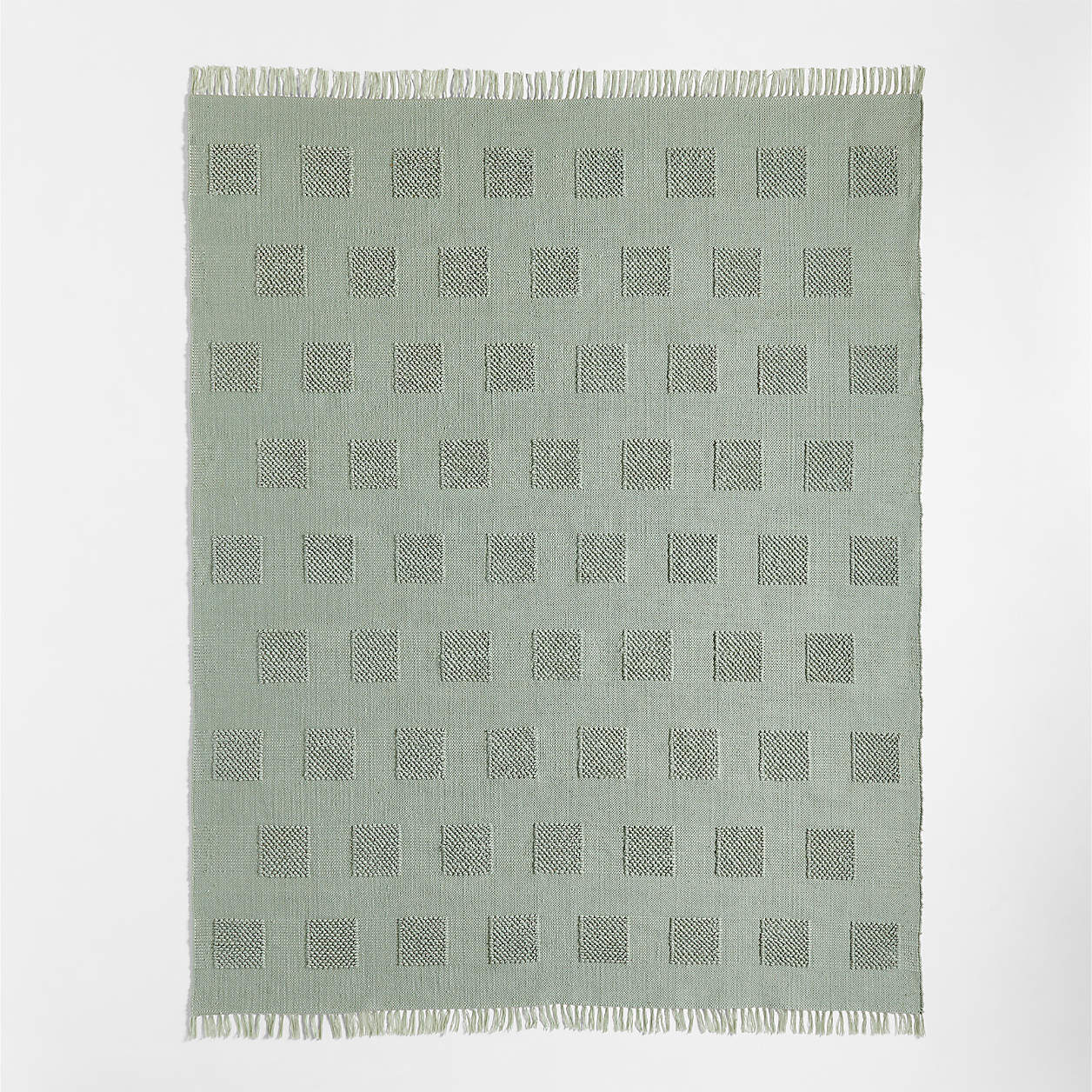 Hi/Low Square Verte Green Flatweave Kids Performance Area Rug 6x9 ...