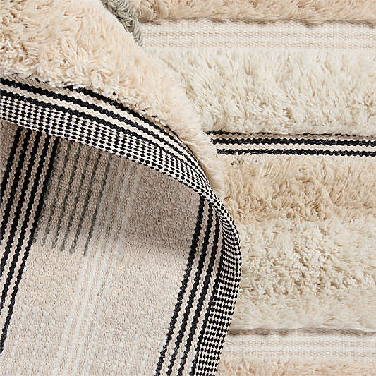 Hi/Low Stripe Wool Blend Kids Area Rug 8'x10'