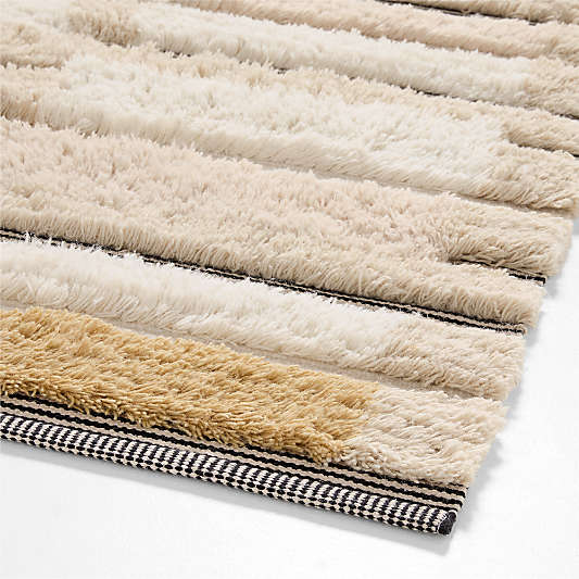 Hi/Low Stripe Wool Blend Kids Area Rug