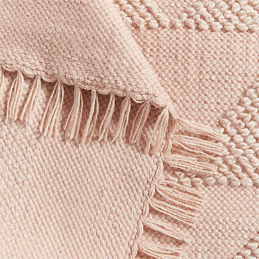Hi/Low Triangle Natural Blush Flatweave Kids Performance Area Rug