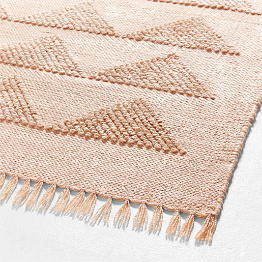 Hi/Low Triangle Natural Blush Flatweave Kids Performance Area Rug 8'x10'