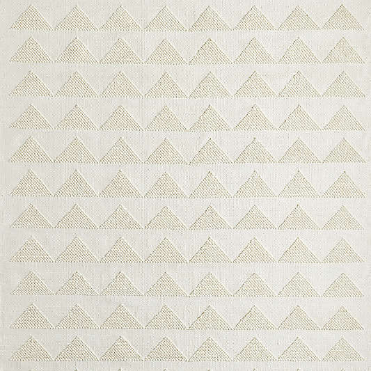 Hi/Low Triangle Pampas Ivory Flatweave Kids Performance Area Rug 6'x9'