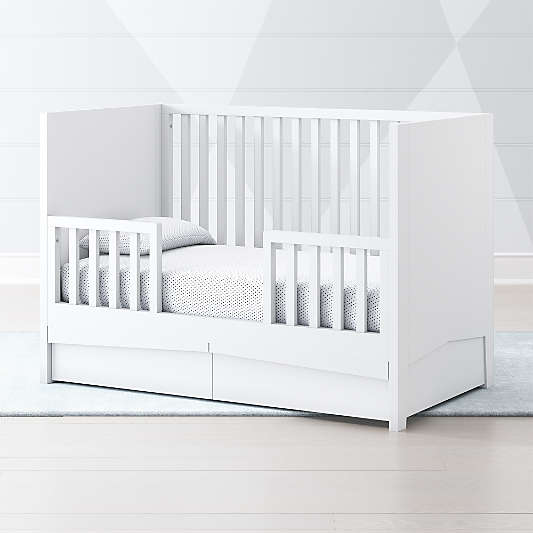 White Hidden Storage Toddler Rail