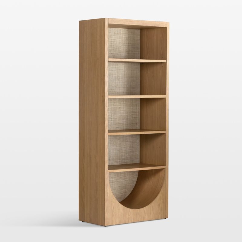 Higgins Honey Oak Wood Bookcase with Shelves