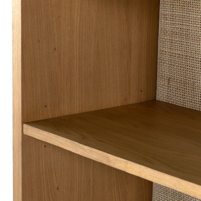 Higgins Honey Oak Wood Bookcase with Shelves