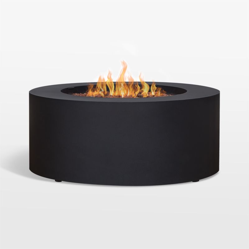 Highlands Black Metal Round Outdoor Natural Gas and Propane Fire Pit Table