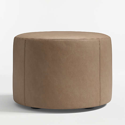 Highland 22" Round Leather Ottoman