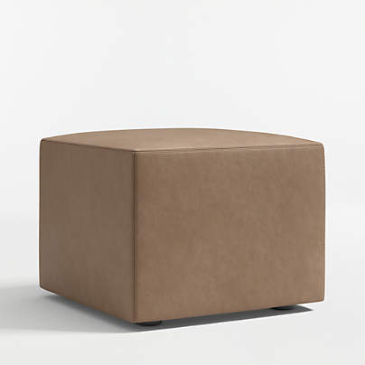 Highland 22" Square Leather Ottoman