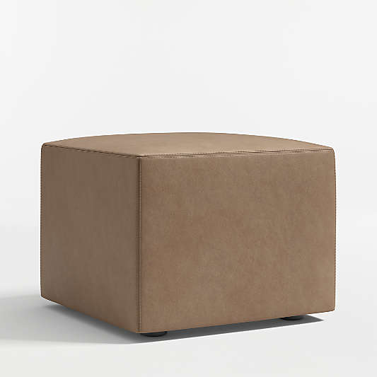 Highland 22" Square Leather Ottoman