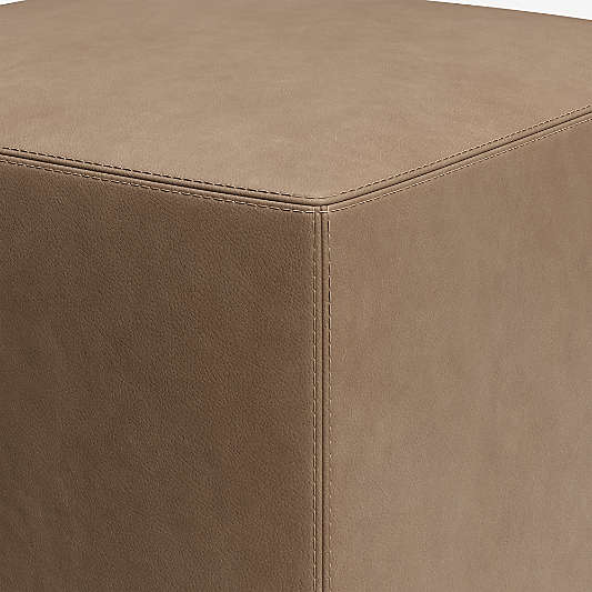 Highland 22" Square Leather Ottoman
