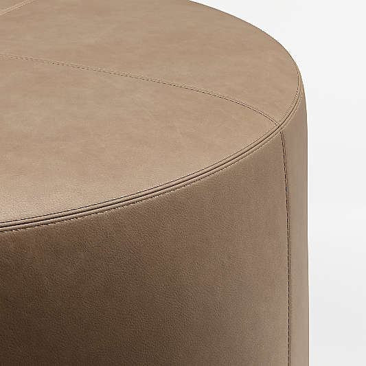 Highland 22" Round Leather Ottoman