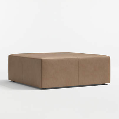 Highland 44" Square Leather Ottoman
