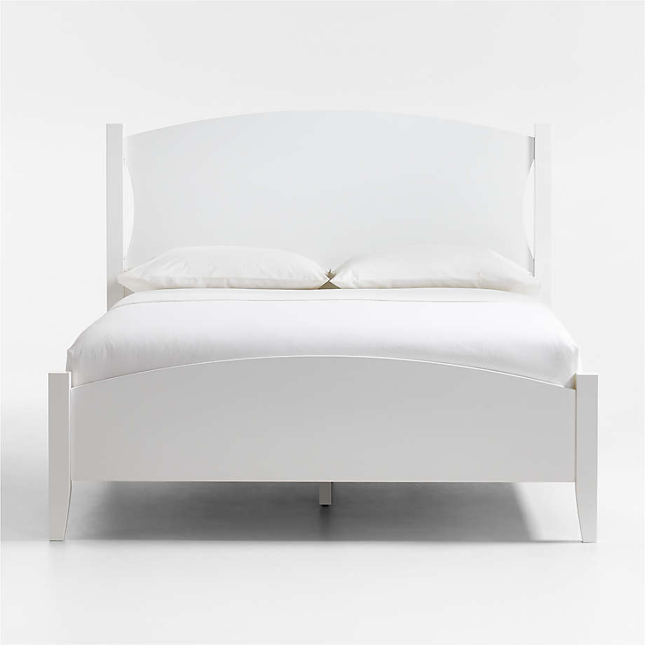 Hilde Queen White Wood Bed + Reviews Crate & Barrel