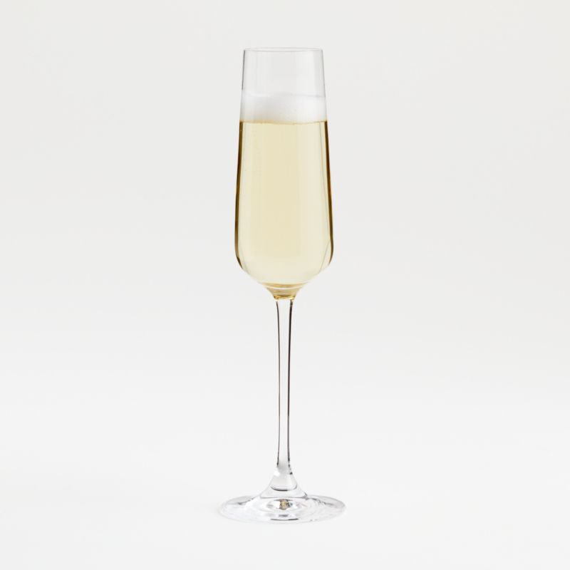 Edge Square Champagne Glass Flute + Reviews | Crate & Barrel