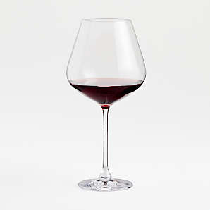 Modern Slanted Red Wine Glasses Set of 2,No-lead Hand-Blown Tall Long Clear