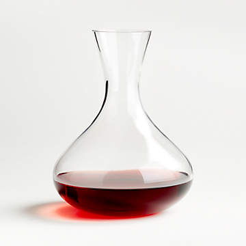 Swoon Living 750ml Flat Bottom Wine Decanter with Walnut Base and Pull Cork