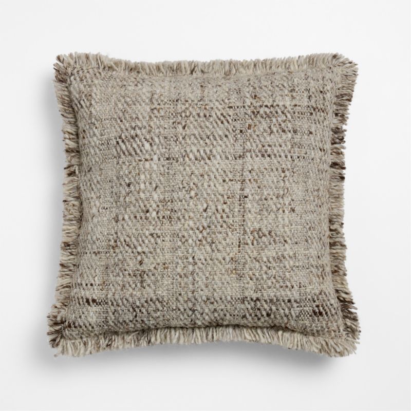 Hilcot Wool 20"x20" Light Grey Throw Pillow Cover with Down-Alternative Insert - image 2 of 4