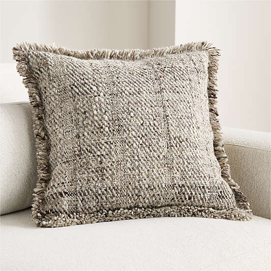 Hilcot Wool 20"x20" Light Grey Throw Pillow Cover