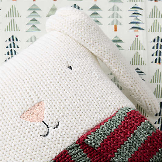 Holiday Bunny Kids Christmas Throw Pillow