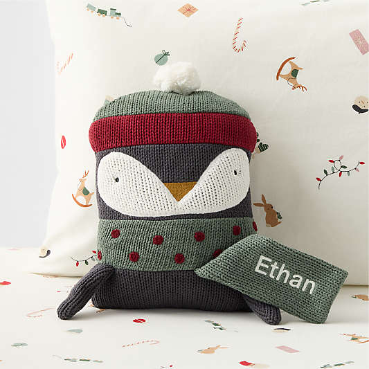 Holiday Penguin Kids Throw Pillow