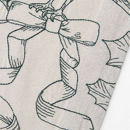 Embroidered Holiday Foliage 108" Table Runner