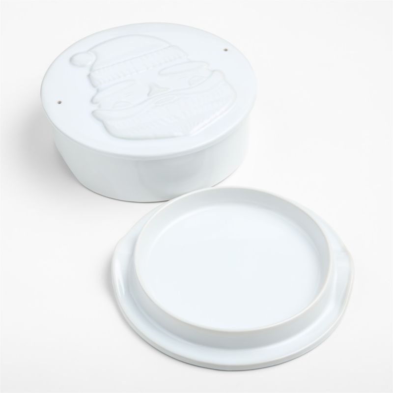 Holiday Santa Stoneware Brie Baking Dish with Lid - image 2 of 4