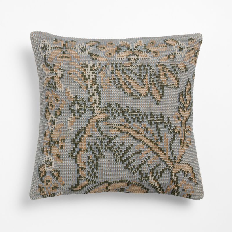 Hillsfiled Organic Cotton 20"x20" Blue Throw Pillow Cover - image 2 of 6