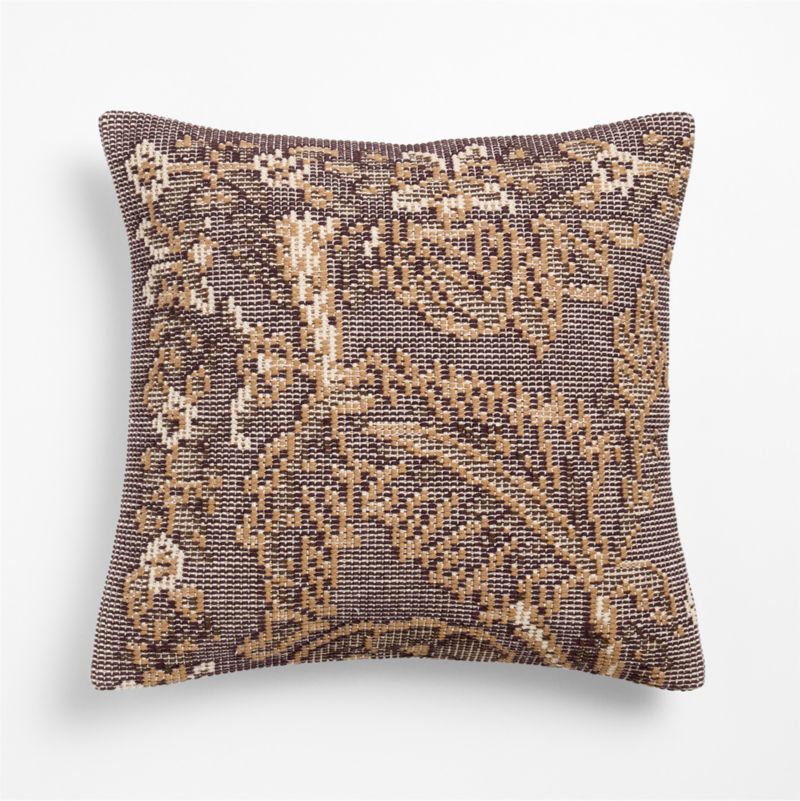 Hillsfield Organic Cotton 20"x20" Deep Burgundy Throw Pillow Cover with Down-Alternative Insert - image 1 of 5
