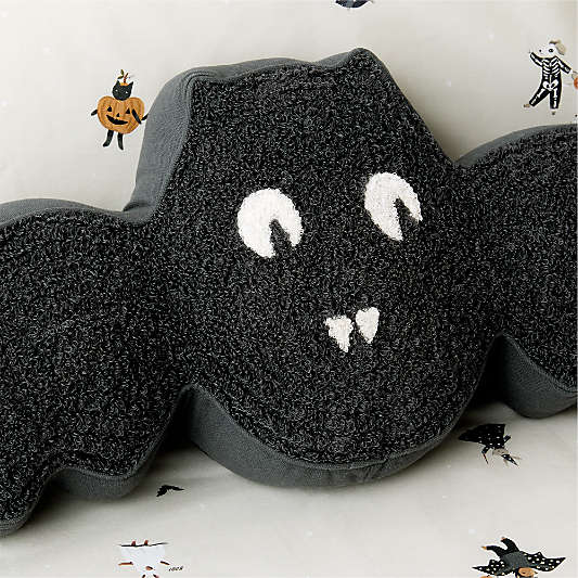 Halloween Bat Kids Throw Pillow by Joan Anderson