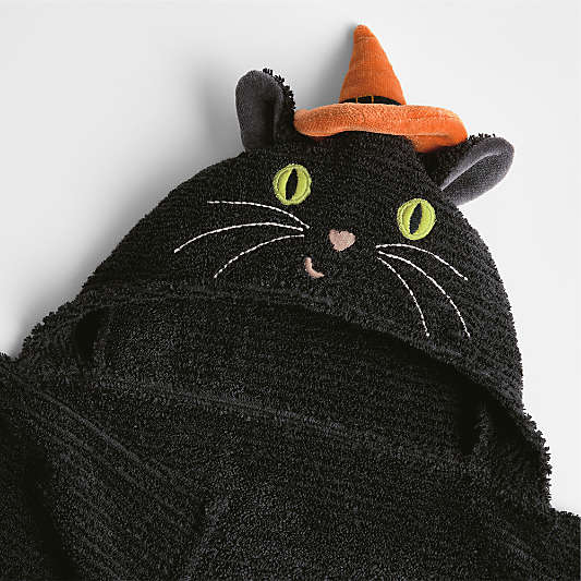 Halloween Cat Organic Cotton Hooded Baby Towel