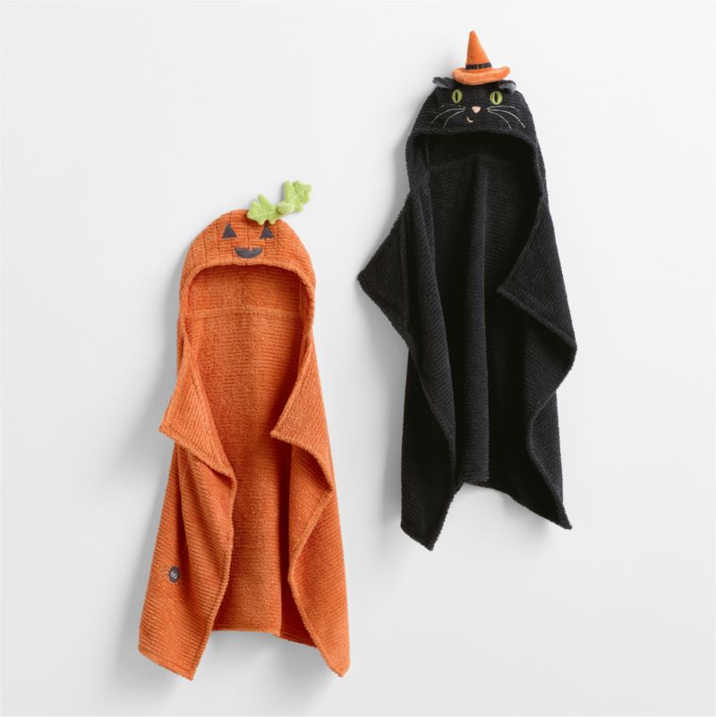 Halloween Cat Organic Cotton Hooded Baby Towel - image 1 of 5