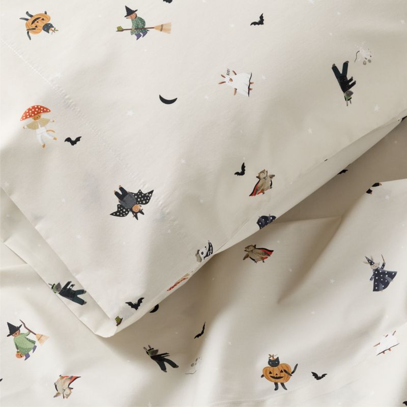 Halloween Trick Or Treat 100% Organic Cotton Percale Kids Twin Sheet Set - image 2 of 4